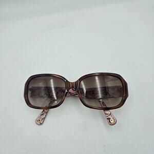 Coach Georgette S497 Light Tortoise Script Oversize Sunglasses Gradient Brown